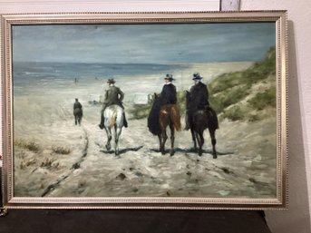 Morning Ride Along Beach  Painting