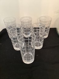 6 Ralph Lauren Crystal Monaco Highball Glasses