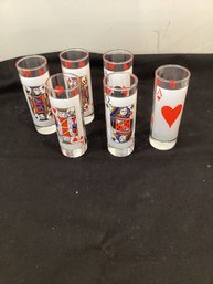 6 Playing Card Shooter Shot Glasses