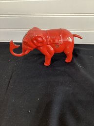 Cast Iron Red Elephant Mechanical Bank