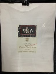 Chateau Mouton Rothschild Embossed Lithograph 1994 Pauillac Wine Label