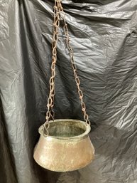 Vintage Hanging Copper Pot