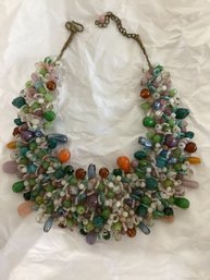 Amazing Beaded Choker Necklace Multi Color Beads