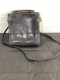 Vintage Coach Black Leather Willis Crossbody Leather Bag