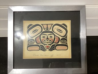 1977 Vintage Haida Framed Print Beaver By Claude Davidson 45/50