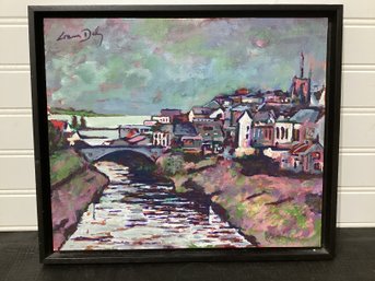 Ireland Street Scape Oil On Board Signed Illegibly