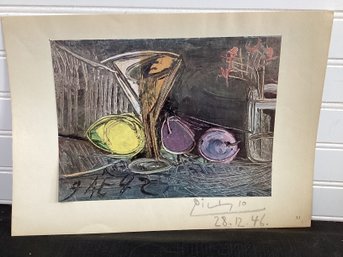 Picasso Bookplate Lithograph  Still Life  August 1942