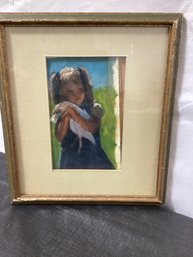 Water Color Of Young GirlSigned Illegibly