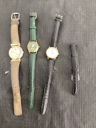 Seiko, Mickey Mouse And Timex And Leather Watch Band