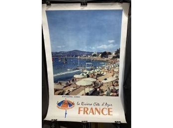 French Riviera Cote D Azur Antibes Juan Les Pins Travel Poster