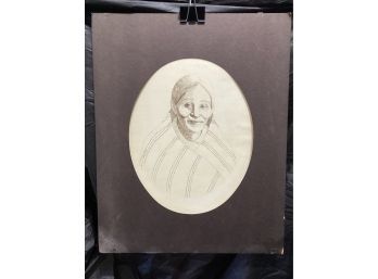 Drawing Of A Native American Woman Signed Kemishean