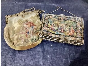 2 Vintage Country French Needlepoint Purses