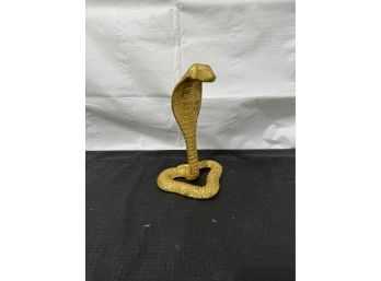 Vintage Gold Colored Cobra Snake Statue