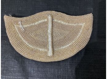 Vintage Beaded Sequin Clutch Bag Iridescent Ivory