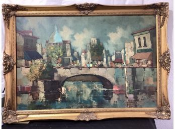 Bruno Laurent French Cityscape With Lovers Bridge
