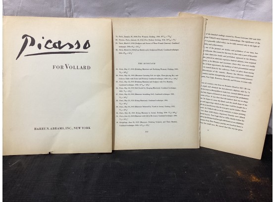 Picasso For Vollard Front Pages And Index Pages