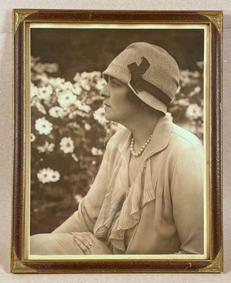 Early 1930s Art Deco Framed Photo Of Woman From Long Island