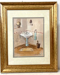 Contemporary Framed Print Of Bathroom Sink