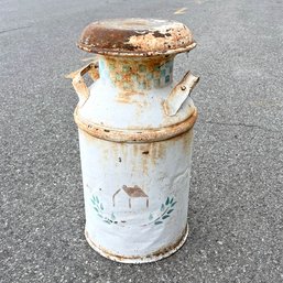 Smaller Size Antique Handled Milk Can With Lid