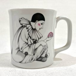 Vtg 1970s Spencer Gifts Pierrot Clown Harlequin Coffee Mug