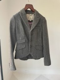 Jack Wills Grey Tweed English Style Fitted Riding Jacket Size S