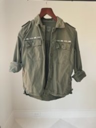 Gap Women's Jacket Military Style Olive Drab With Fun Pink Trim