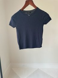 2023 JCrew Never Worn Women's Cropped Navy Lightweight Fine Pima Cottonribbed Sweater Size XS NWT