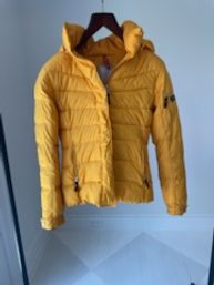 Bogner Fire  Ice Yellow Women's Winter Jacket With Removable Fur Collar