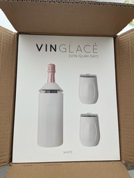 Vin Glace Wine And Champagne Cooler Gift Set With 2 Wine Tumblers - NIB New In Box