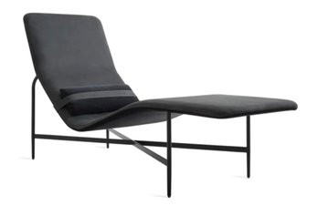 Blu Dot Deep Thoughts Leather Chaise Lounge Chair  -dark Grey - Bought New In 2022