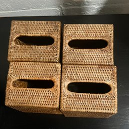 Rattan Tissue Cover Set Of Four