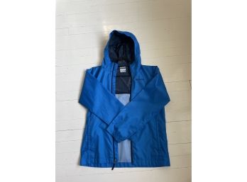 Columbia Kid's Size L Blue Hooded Wind/ Rain Jacket