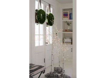 Set Of Three Restoration Hardware Birch Illuminated Trees