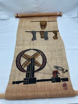 Japanese Handmade Silk Hanging Painting