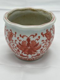 Chinese Vintage Orange Planter Container