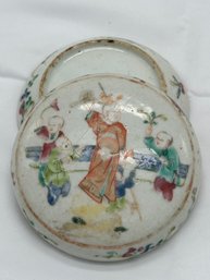 Late Qing Chinese Famille Rose Seal Ink Box