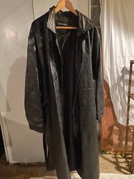 Men's Genuine Leather Full Lenght Duster Coat