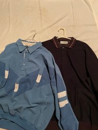 Men's Blue Brown LS Shirt Lot