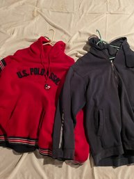 Men's Vintage Red Polo, Black Reebok Sweatshirts Lot