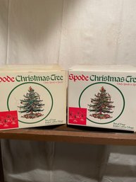 Spode Christmas Tree~Irish Coffee Footed Glass Mugs