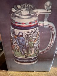 Vintage 1984 Avon Baseball Beer Stein Collectors Edition Handcrafted W/ Lid