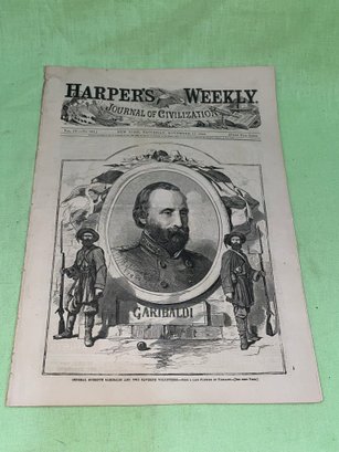 1860 General Giuseppe Garibaldi Harper's Weekly
