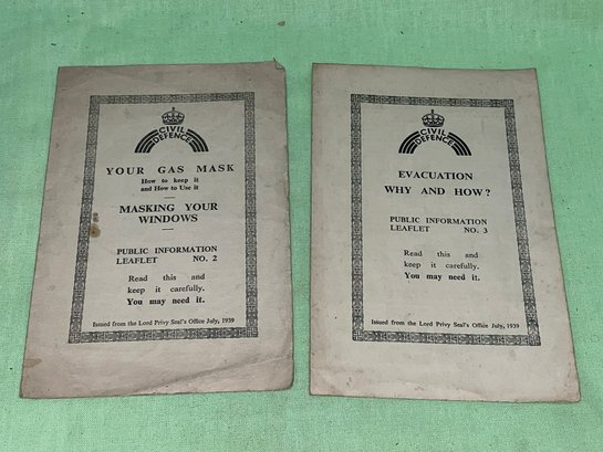(2) British Civil Defense Leaflets 1939