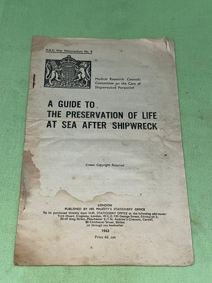 1943 Preservation Of Life At Sea After Shipwreck