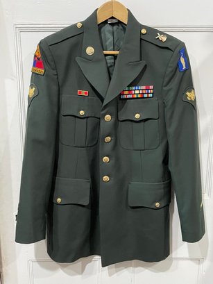 U.S. Military Uniform Dress Jacket Loaded With Insignia - Size 43L