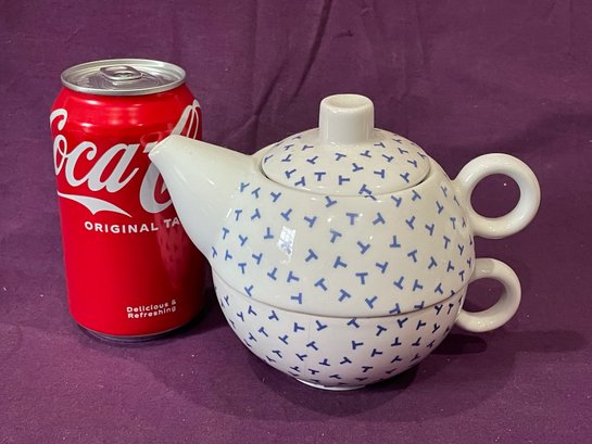 Tiffany & Co. Tea For One Ceramic Teapot & Cup Set VINTAGE