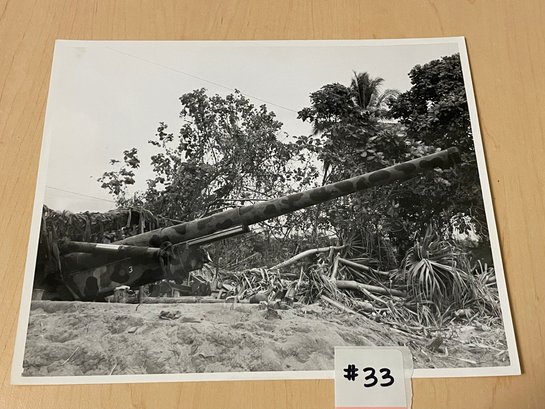Marines 155mm Rifle, Bougainville WWII Original Press Photo