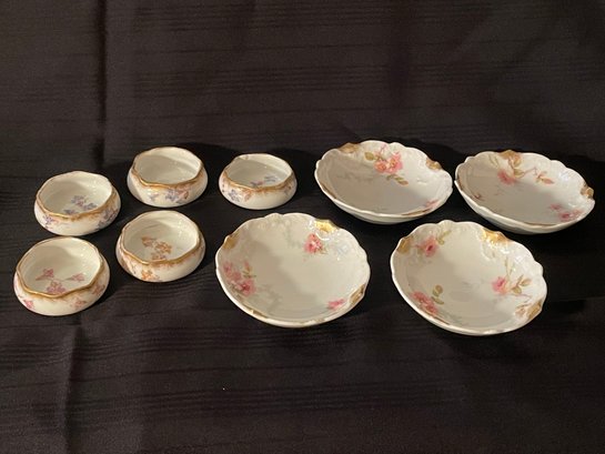 Salts & Butter Pats - Antique China Theodore Haviland LIMOGES France