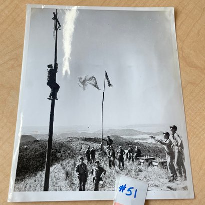 'JAP TRUCE FLAG CUT AWAY' 1945 Original WII Press Photo