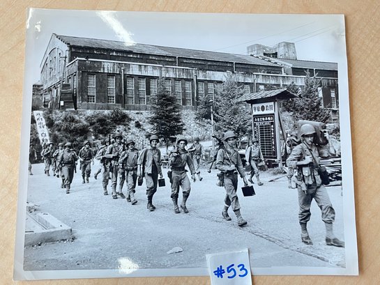 'U.S. MARINES OCCUPY YOKOSUKA' Original WWII Pacific Theater Press Photo